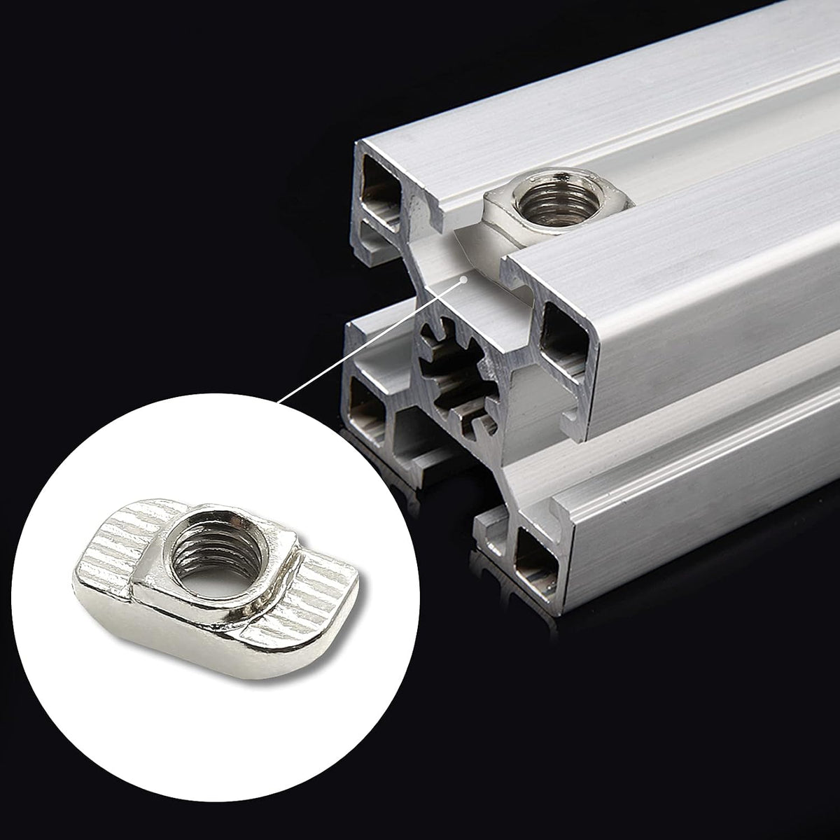 Sliding T Nuts, M6 Thread, 8mm T-Slot, 50 Pcs