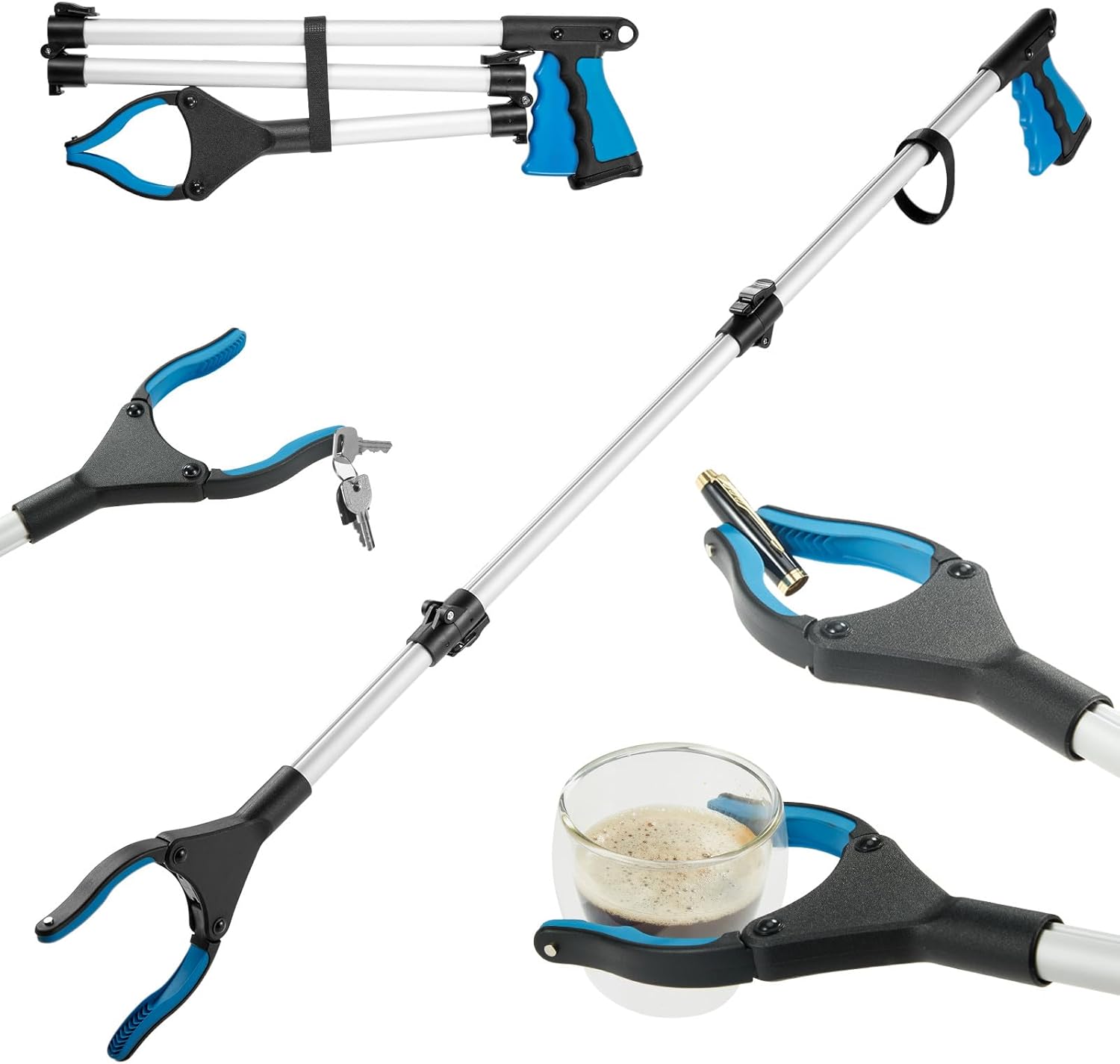 Upgraded 43 Inch Grabber Reacher Tool, Grabbers for Seniors, Extra Long Reacher Grabber Pickup Tool, Anti - Slip Wide