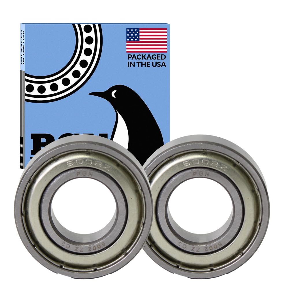 PGN 6002-ZZ (2 Pack) Ball Bearing 15x32x9mm Chrome Steel Shielded