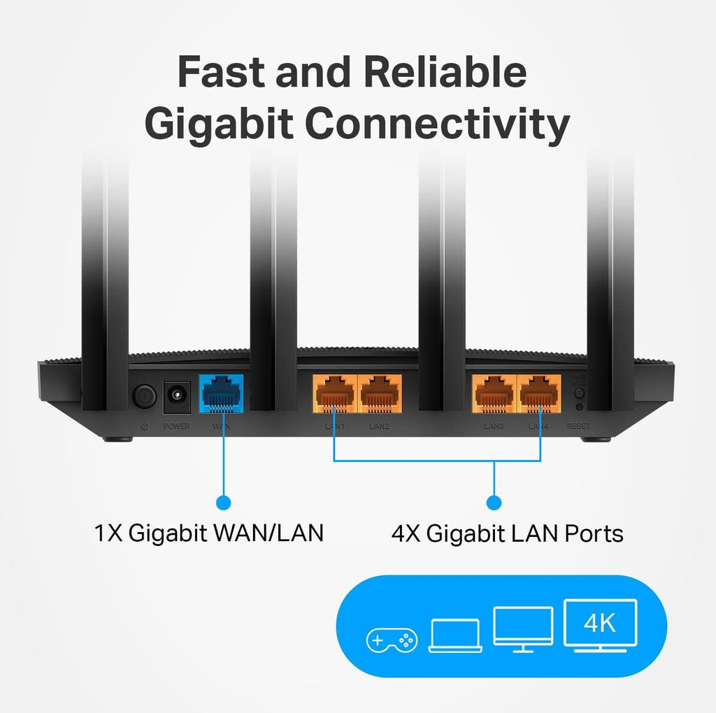 AC1200 Gigabit Dual Band WiFi Router (Archer A6) | MU-MIMO Wireless Internet Router, 4 x Antennas, OneMesh and AP