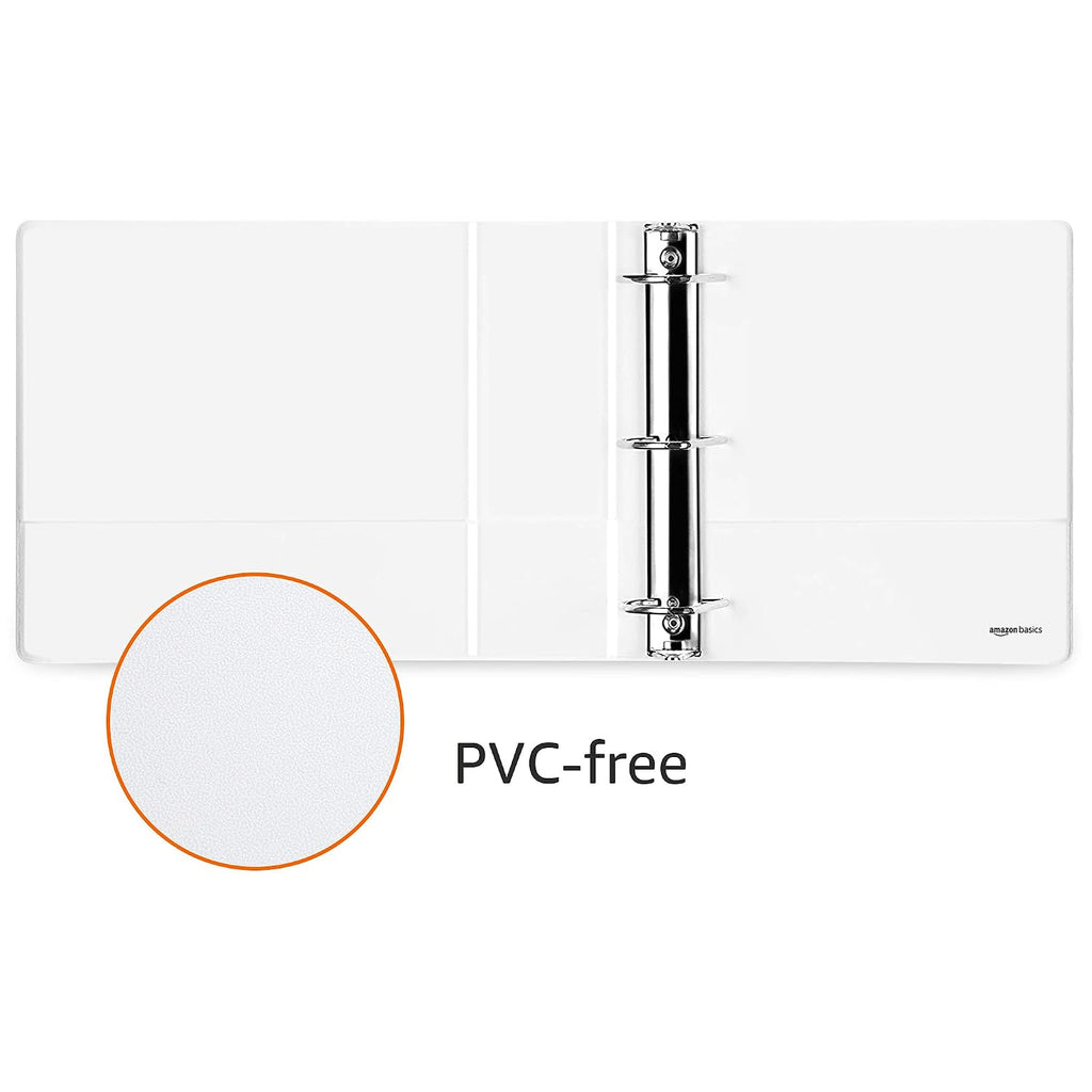 3 Ring Binders, 3 Inch D-Ring Organizer for School, Home Office, Paper Storage, White, 2 Pack