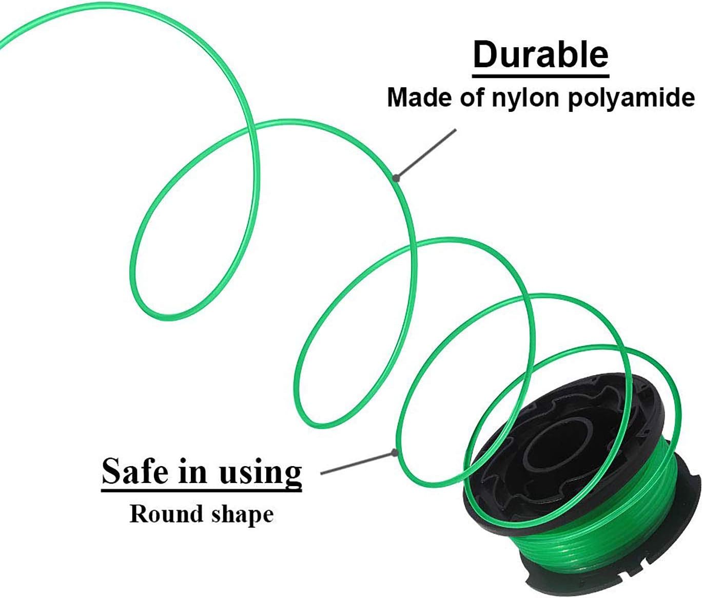 SF-080 Trimmer Replacement Spools Compatible with Black Decker SF-080-BKP GH3000 GH3000R LST540 LST540B Weed Eater
