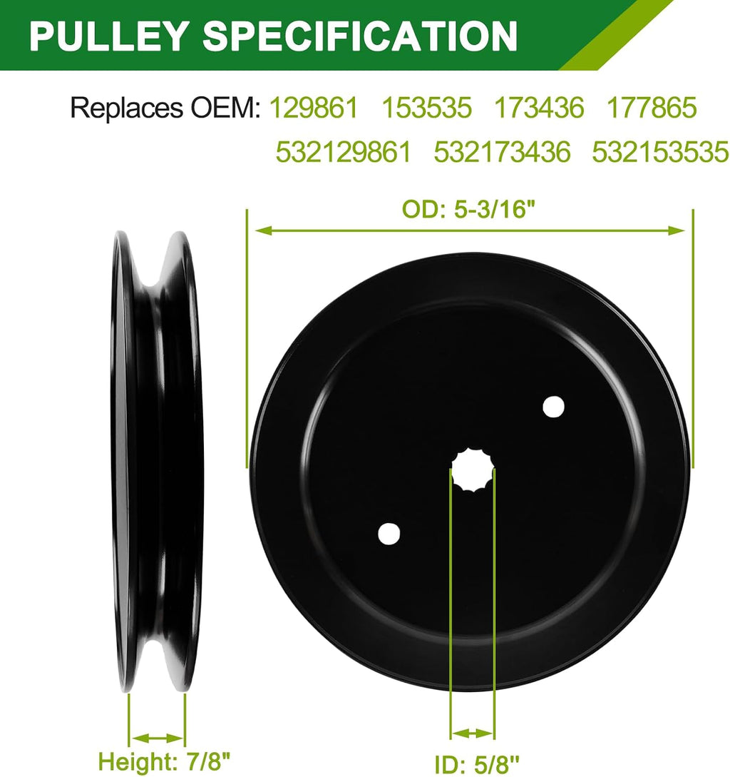 130794 128774 128285 Spindle Assembly with 153535 Pulley for Husqvarna Craftsman Poulan 38 42 Inch Deck Craftsman