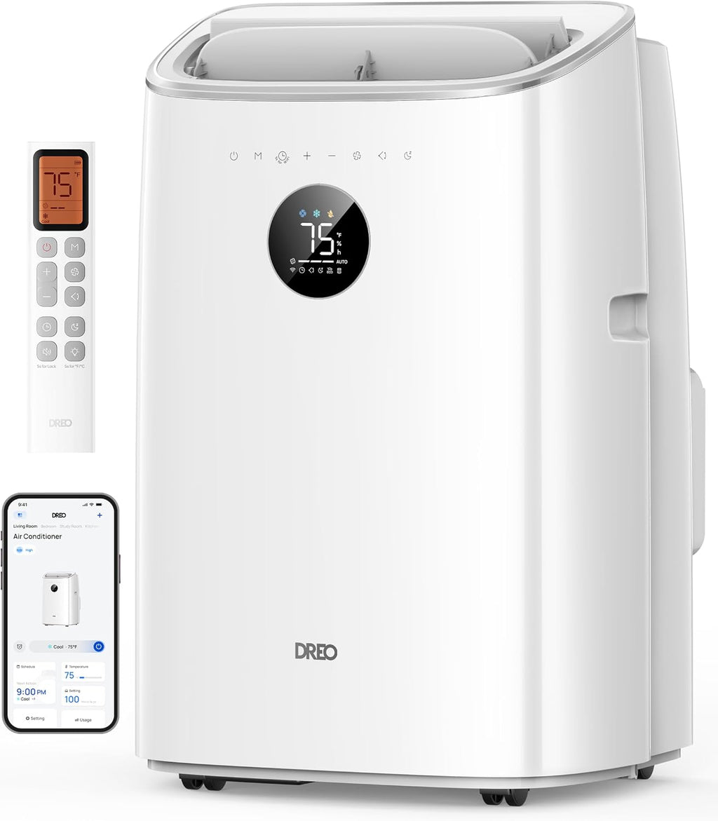 Portable Air Conditioner 318S, 8000 BTU ASHRAE (5000 BTU DOE) Smart AC Unit for Bedroom with Drainage-free Cooling