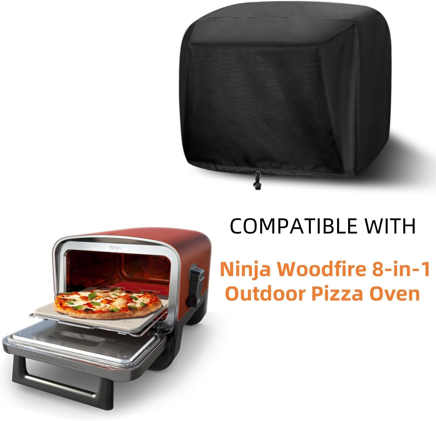 Woodfire Outdoor Pizza Oven Cover for Ninja Woodfire Outdoor Pizza Oven OO101 Series，Adjustable Drawstrings and