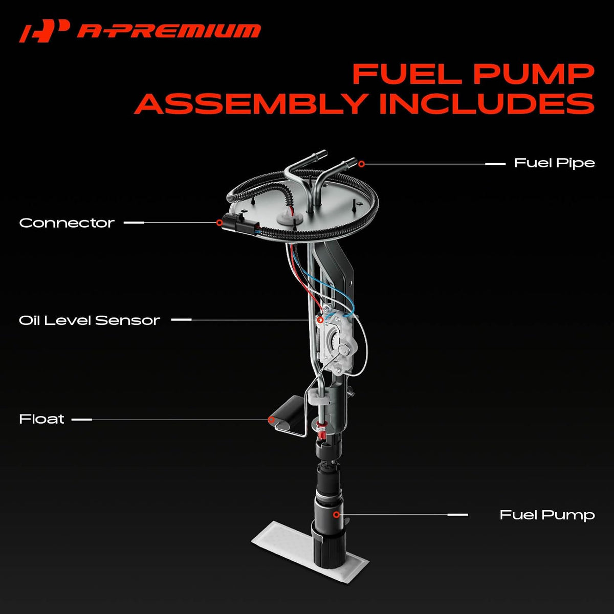 A-Premium Electric Fuel Pump Assembly Compatible with Mercury, Lincoln