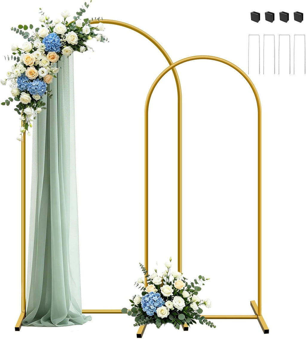 Metal Arch Backdrop Stand, Set of 2 (7.2ft/6ft), Wedding Arch Stand