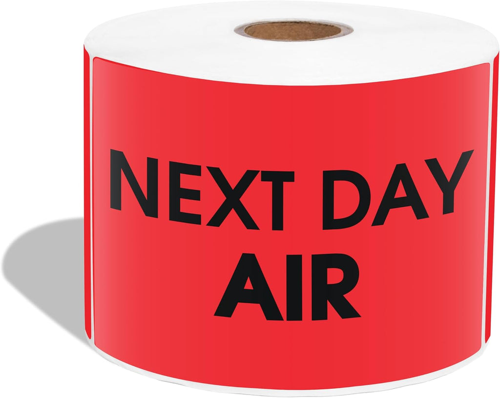 3" X 5" Next Day Air Shipping Stickers (500 Stickers, 1 Roll)