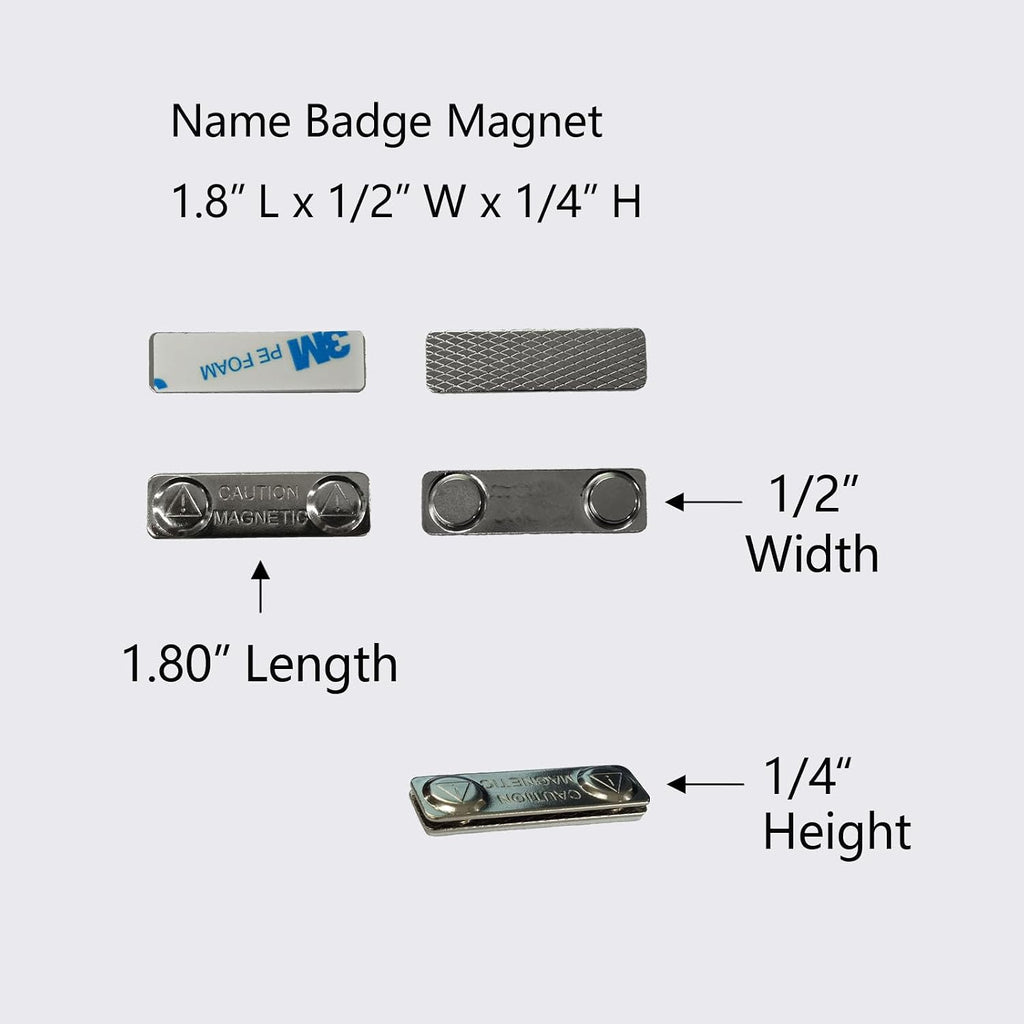 Upgraded Strong Name Tags/ID Badge Magnets, 10 Pack Magnetic Name Badge Holders with Steel Back Plate, Fastener with
