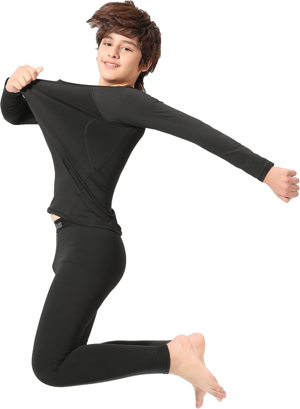 2-Set Boys Thermal Underwear Set Fleece Lined Compression Long Johns | Ultra-Soft Warmth, High Elasticity, Quick-Dry
