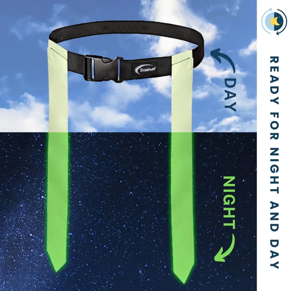 Glow in the Dark Flag Football Set – 2-Man Adjustable Flag Football Belts with Flags – Outdoor Flag Football Gear