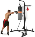 Punching Bag with Stand Adult, Freestanding Boxing Machine with Height Adjustable Speed Ball & Sandbag, Pre Filled
