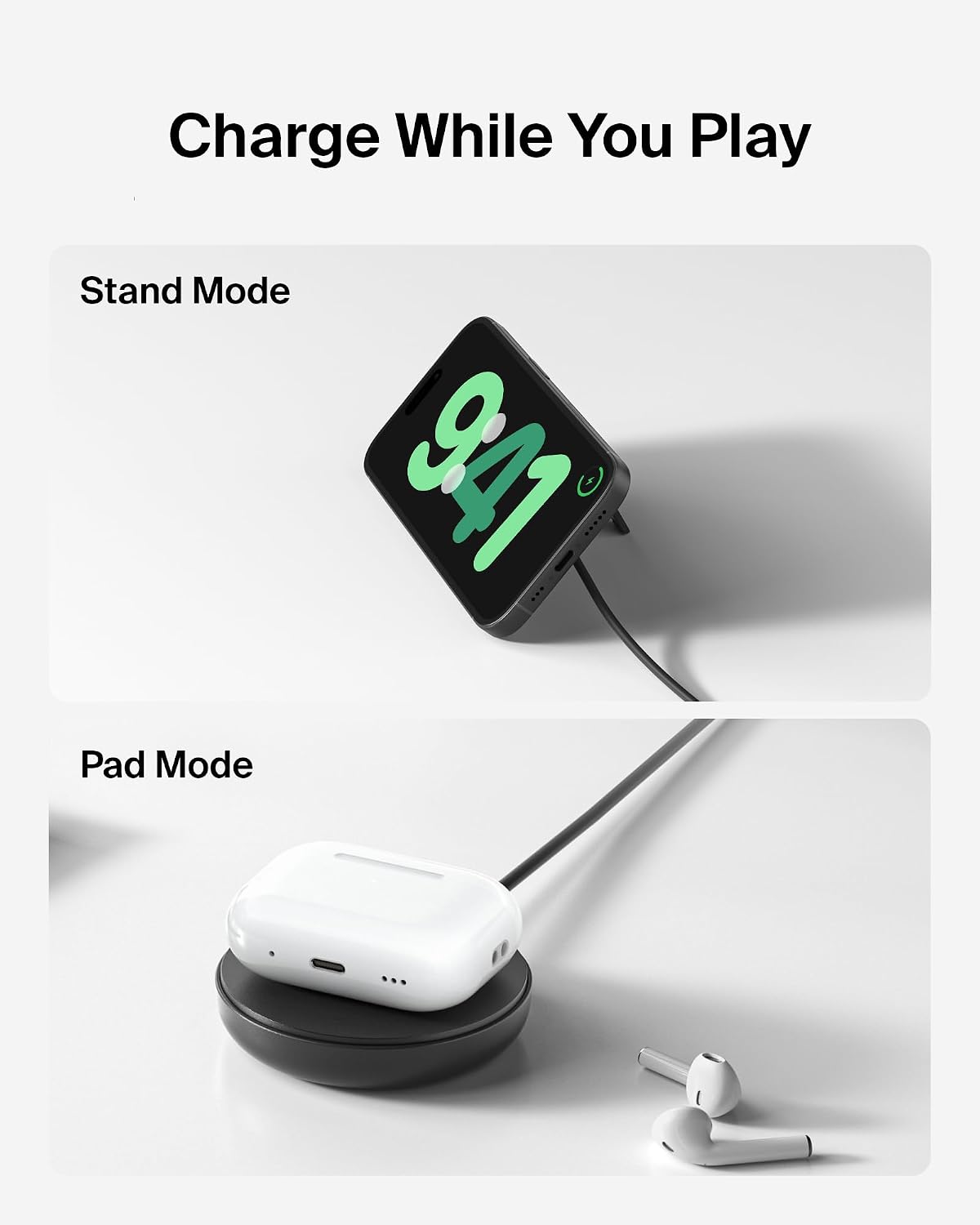 Qi2 15W Magnetic Wireless Charging Pad with Kickstand, No Adapter | MagSafe compatible, iPhone 17 Series, Samsung