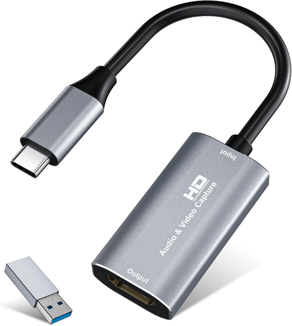 Video Capture Card, 4K USB3.0 HDMI to USB C, 1080P60FPS HDMI Capture Card for Streaming, Gaming, Video Recording