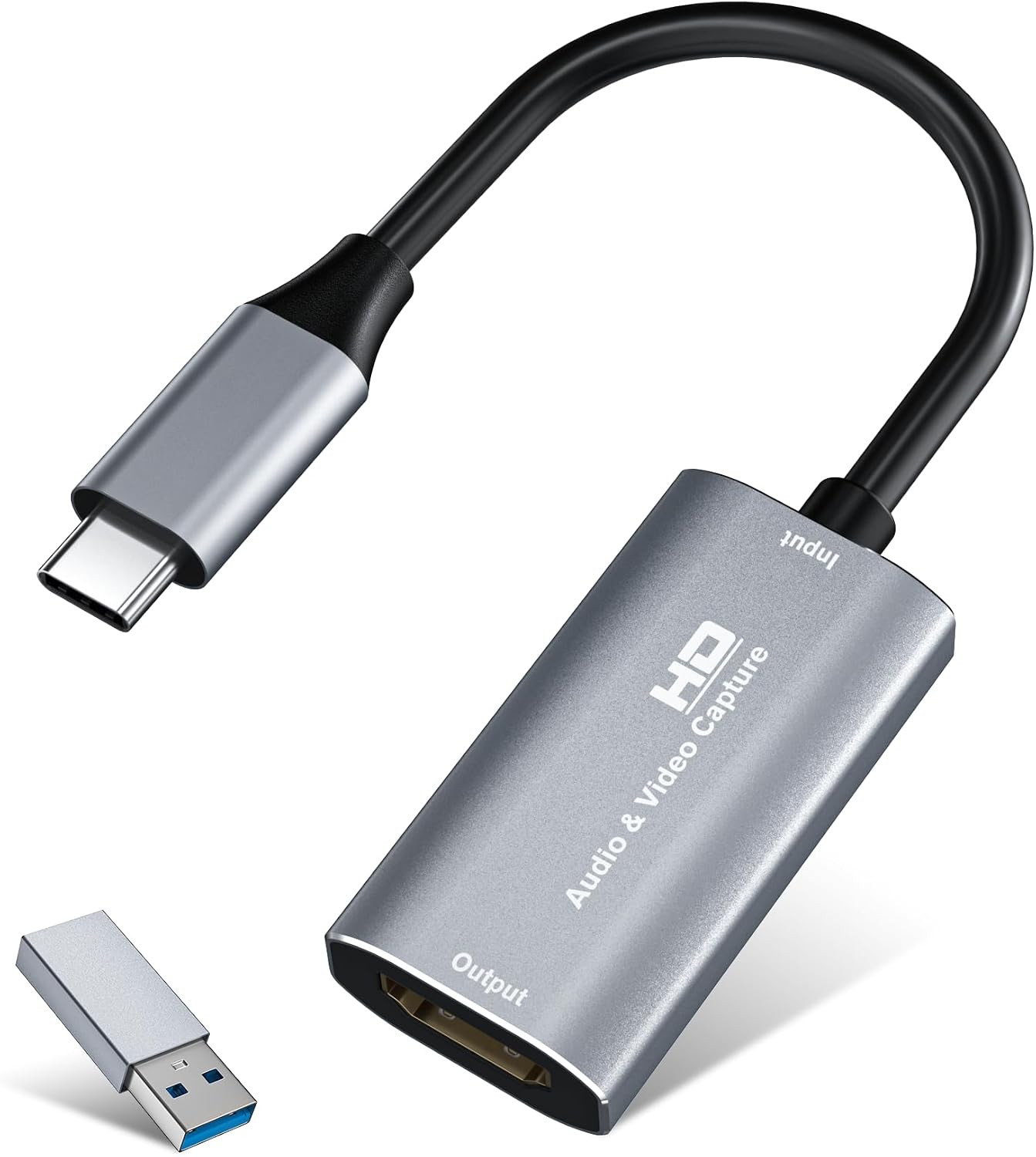 Video Capture Card, 4K USB3.0 HDMI to USB C, 1080P60FPS HDMI Capture Card for Streaming, Gaming, Video Recording