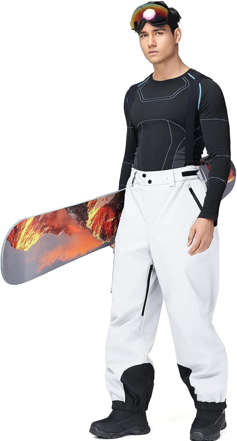 Men Ski Pants Women Baggy Snow Bibs Waterproof Windproof Insulated Warm Winter Snow Pants Overall