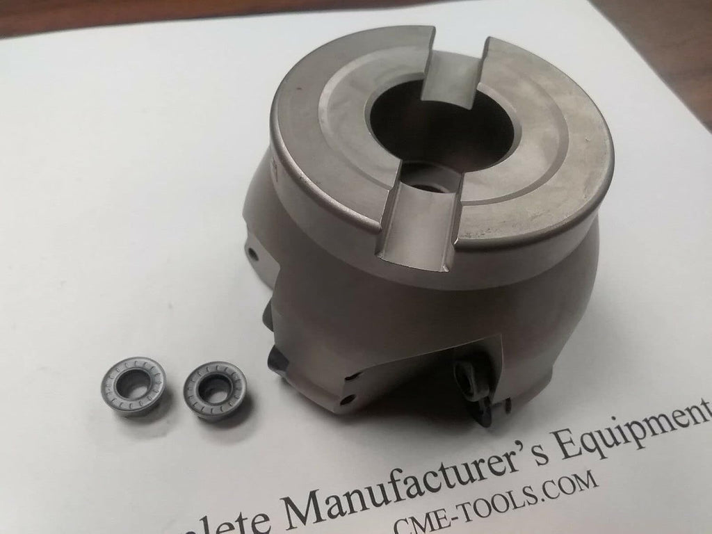 3" face mill, R200 milling cutter, 5 Sandvik RCKT1204 Round inserts #506-R200-3