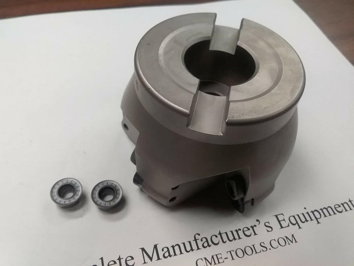 3" face mill, R200 milling cutter, 5 Sandvik RCKT1204 Round inserts #506-R200-3