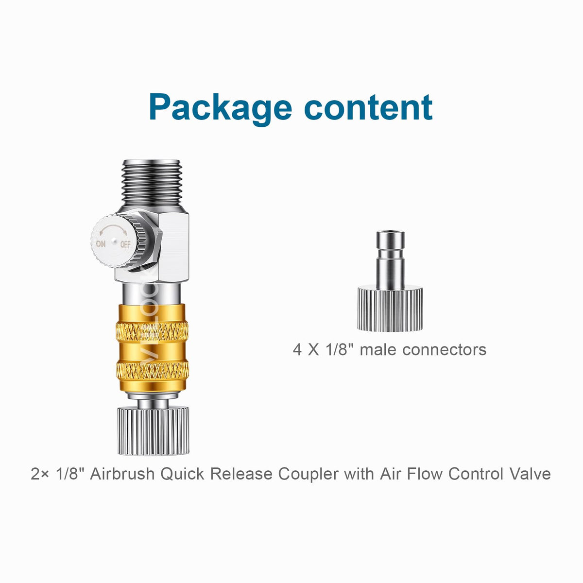 VIILOCK 1/8" BSP Airbrush Quick Release Coupler with Air Flow Control Valve