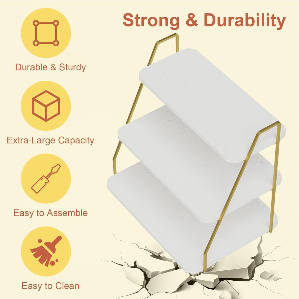 Cupcake Stand, 3-Tier Dessert Stand for 55 Cupcakes, Wood & Metal Tower Display Premium Holder Dessert Tree Tower for