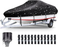 Boat Covers 16-18.5ft, Heavy Duty 800D PU Waterproof Trailerable Marine Grade Polyester Canvas, UV Resistant Bass