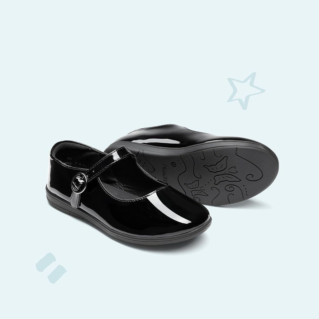 Girls Mary Jane School Uniform Shoes | Girl Buckle Dress Shoes Back-to-school Non-Slip Fatigue-free Flats with Roomy