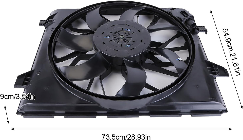 Radiator Cooling Fan Assembly 621134 55038994AI CH3115175 Compatible for Dodge for Durango 2011-2013, for Jeep for Grand Cherokee 2011-2013