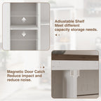 68.9" Broom Closet Storage Cabinet, Large Utility Closet, Antique White