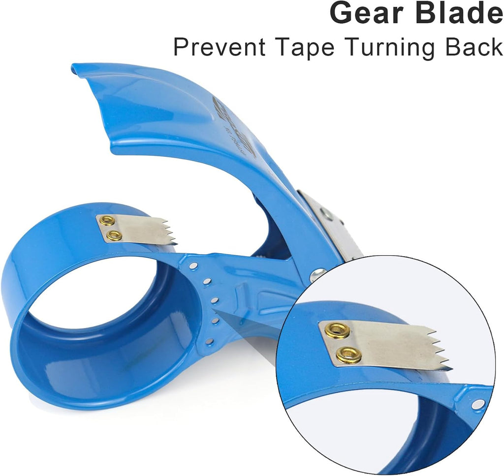 Metal Packing Tape Dispenser, 2.5inch Heavy Duty Handheld Heavy Tape Dispenser, 2Pcs, Blue