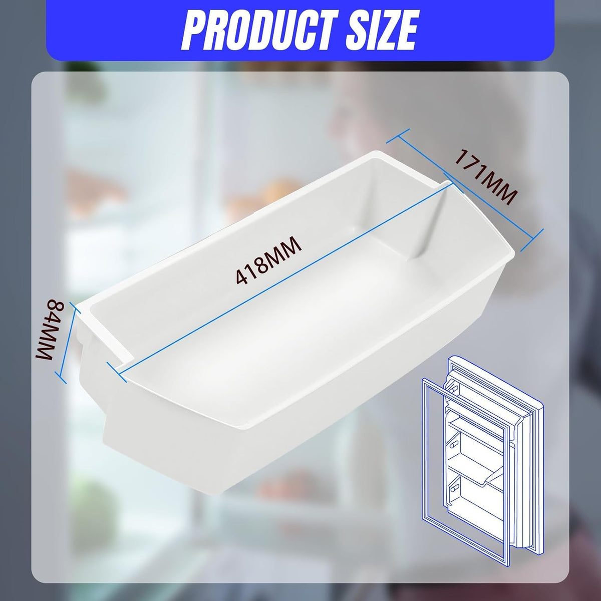 Kojem 2187172 Refrigerator Door Bin Shelf Compatible with Most Roper