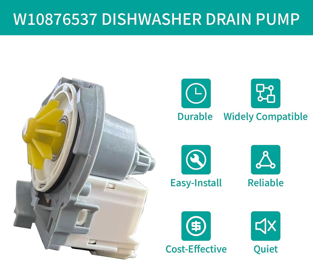 AMOILS W10876537 Dishwasher Drain Pump Replacement For Whirlpool KitchenAid