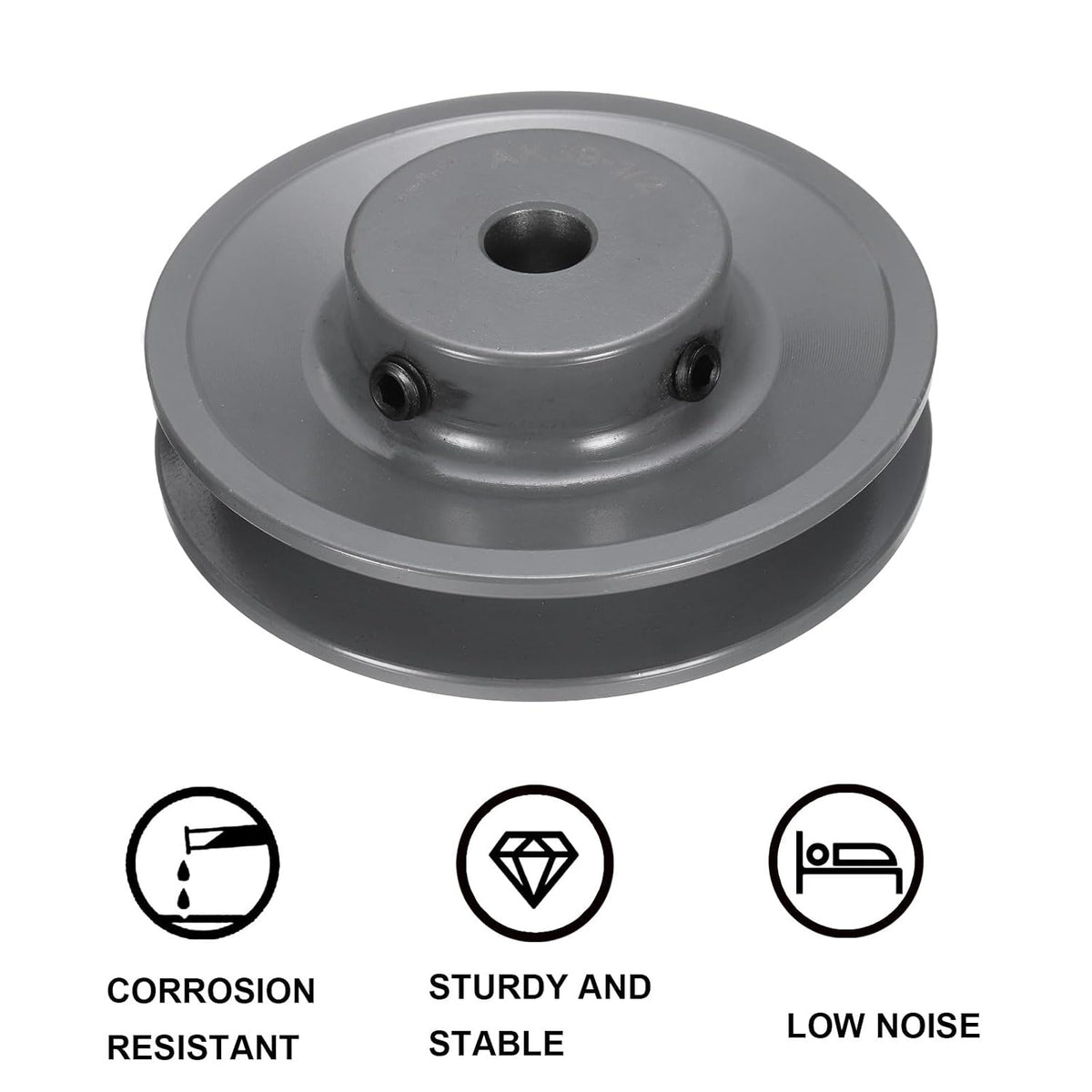 uxcell AK39-1/2 V-Belt Sheave 1/2" Bore, 3.75" OD, Single Groove Web Sheave