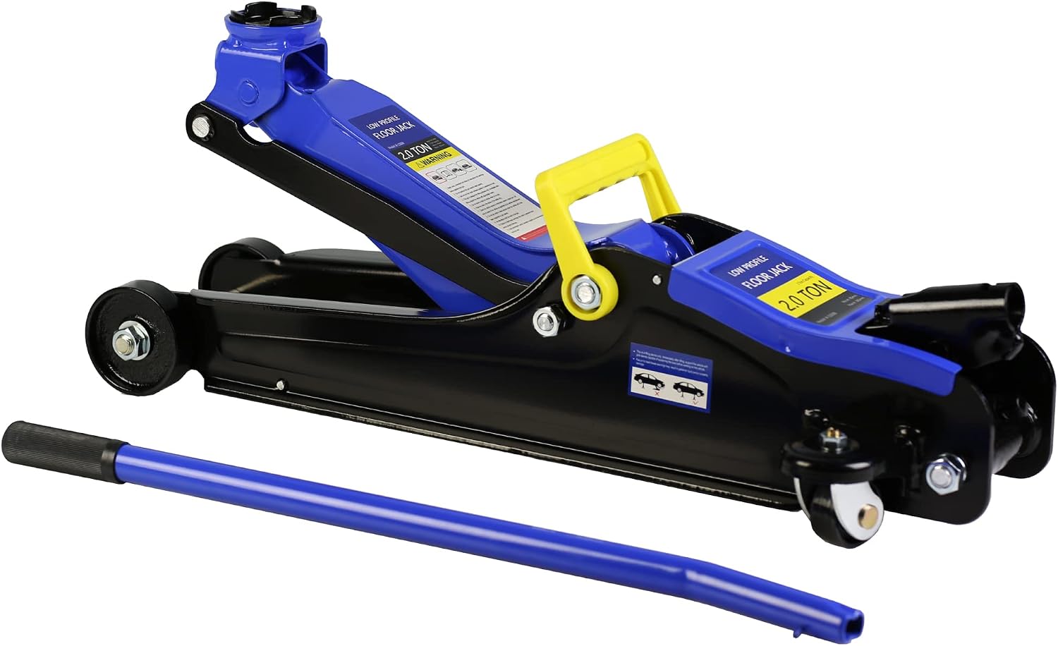 Floor Jack, 2 Ton Low Profile Floor Jack, 3t Jack Stand Tire Repair Kit Heavy Duty Steel Racing with Single Piston