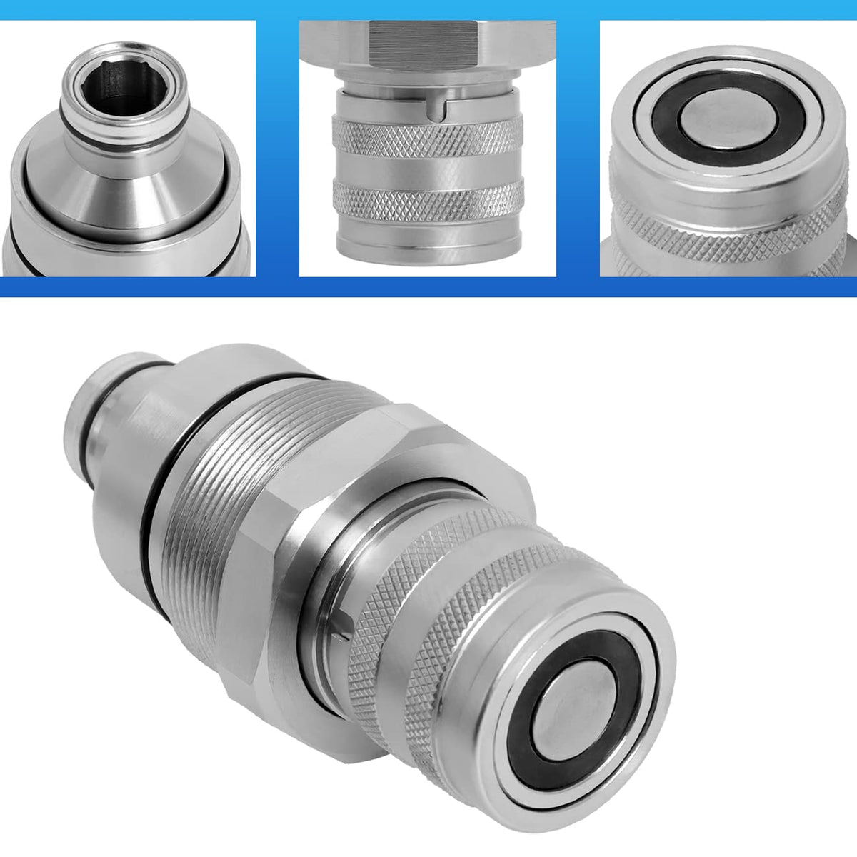 7246802 Female Flat Face Hydraulic Quick Coupler Compatible with Bobcat