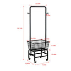 Laundry Basket With Wheels Rolling Laundry Cart with Hanging Rack