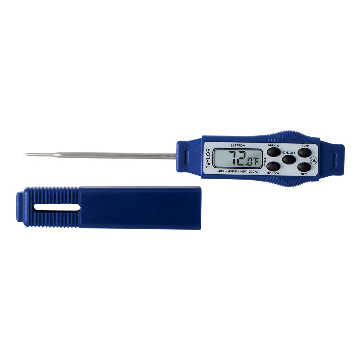 – Compact Instant-Read Pen Style Digital Kitchen Meat Thermometer - Waterproof Grey - Gray (Blue)