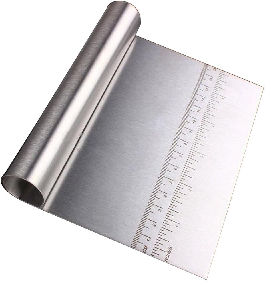 Stainless Steel Dough Scraper Cake Pizza Cutter Pastry Bread Separator Scale Knife