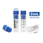 2.0ml Cryovials, Side-Coded, Internal Thread, Blue, 500/Case