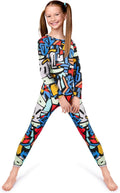 Thermal Underwear for Kids, Girls Thermals Long Johns Underwear, Base Layer for Cold weather/skiing, Geometric