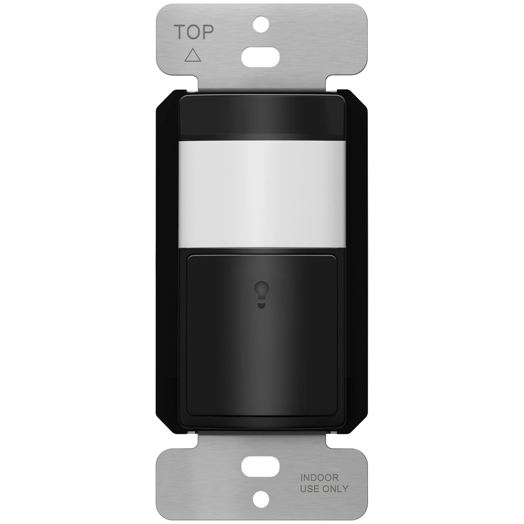 TOPGREENER PIR Motion Sensor Light Switch, No Neutral No Ground Wire, Black