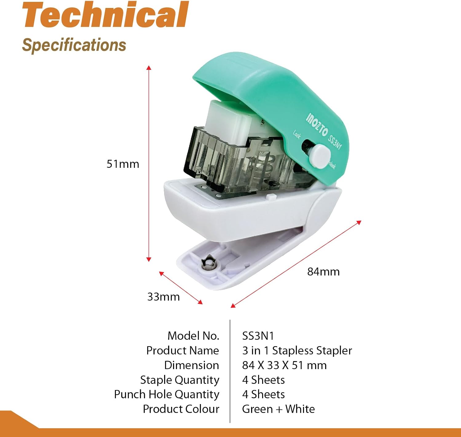 3-in-1 Multifunctional Staple-Free Stapler, Hole Punch & Letter Opener – Revolutionize Your Office Stapling