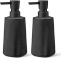 Black 2 Pack Hand Soap Dispensers Set | with No Rust Pump for Bathroom and Kitchen Countertops Refillable Matte