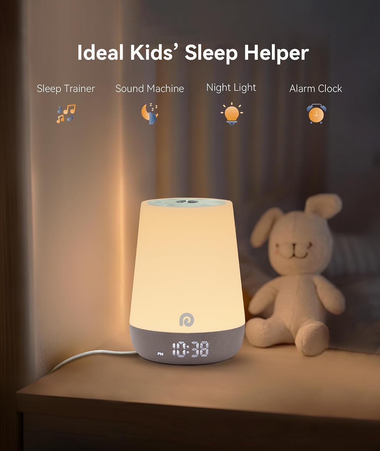 Sound Machine Baby - White Noise Sound Machine Baby With Night Light, Ok to Wake Alarm Clock, 34 Soothing Sounds