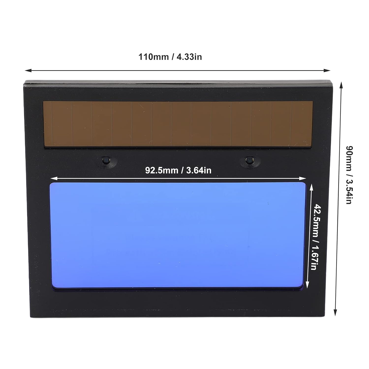Solar Auto Darkening Welding Lens, Welding Cover Adjustable Solar Helmet Lens Big View Welding Tool 92.5x42.5mm