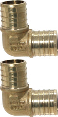 2 Pack XFITTING 1 inch Pex Elbow, Brass. Crimp Elbow