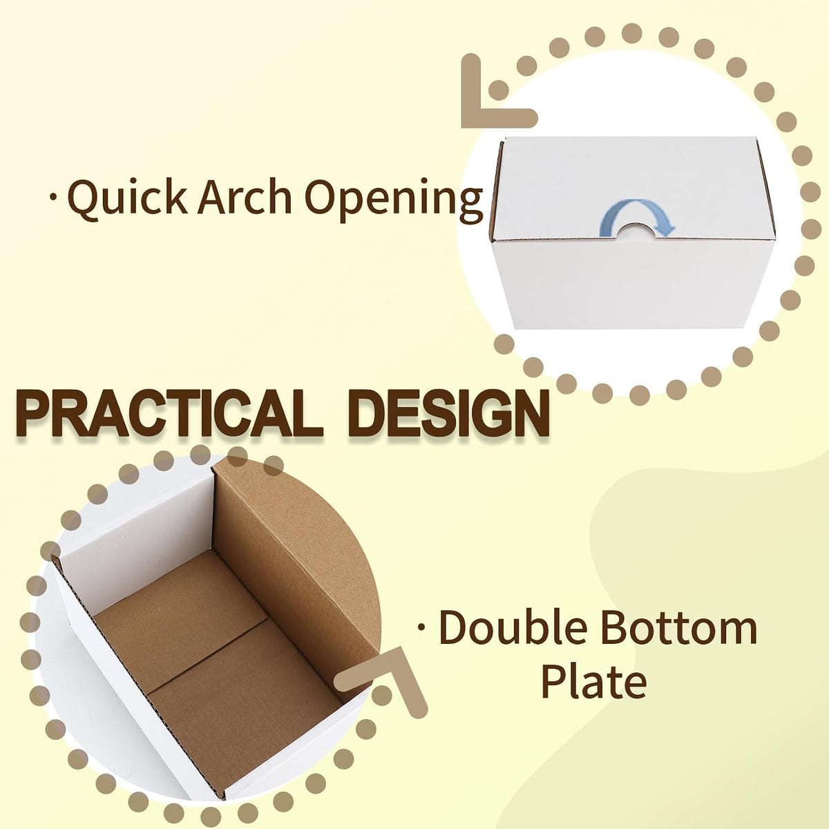 40 Pack 6x4x3 Small Shipping Boxes for Packing Small Business, White Corrugated Cardboard mailing Box for Shipping