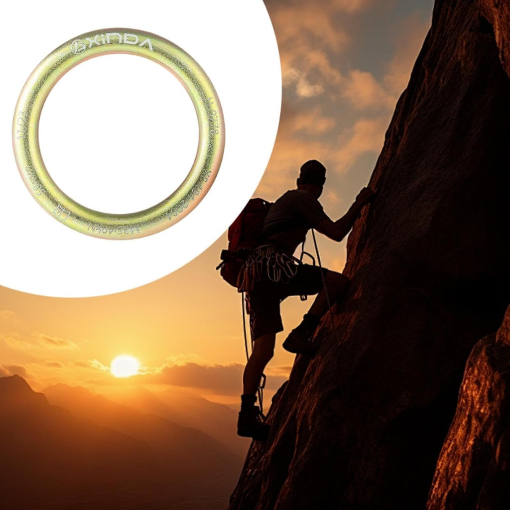 40kN Rappel Ring - Alloy Steel Rope Connector for Climbing, Aerial Work, & Outdoor Sports (3.07x0.39 inch)