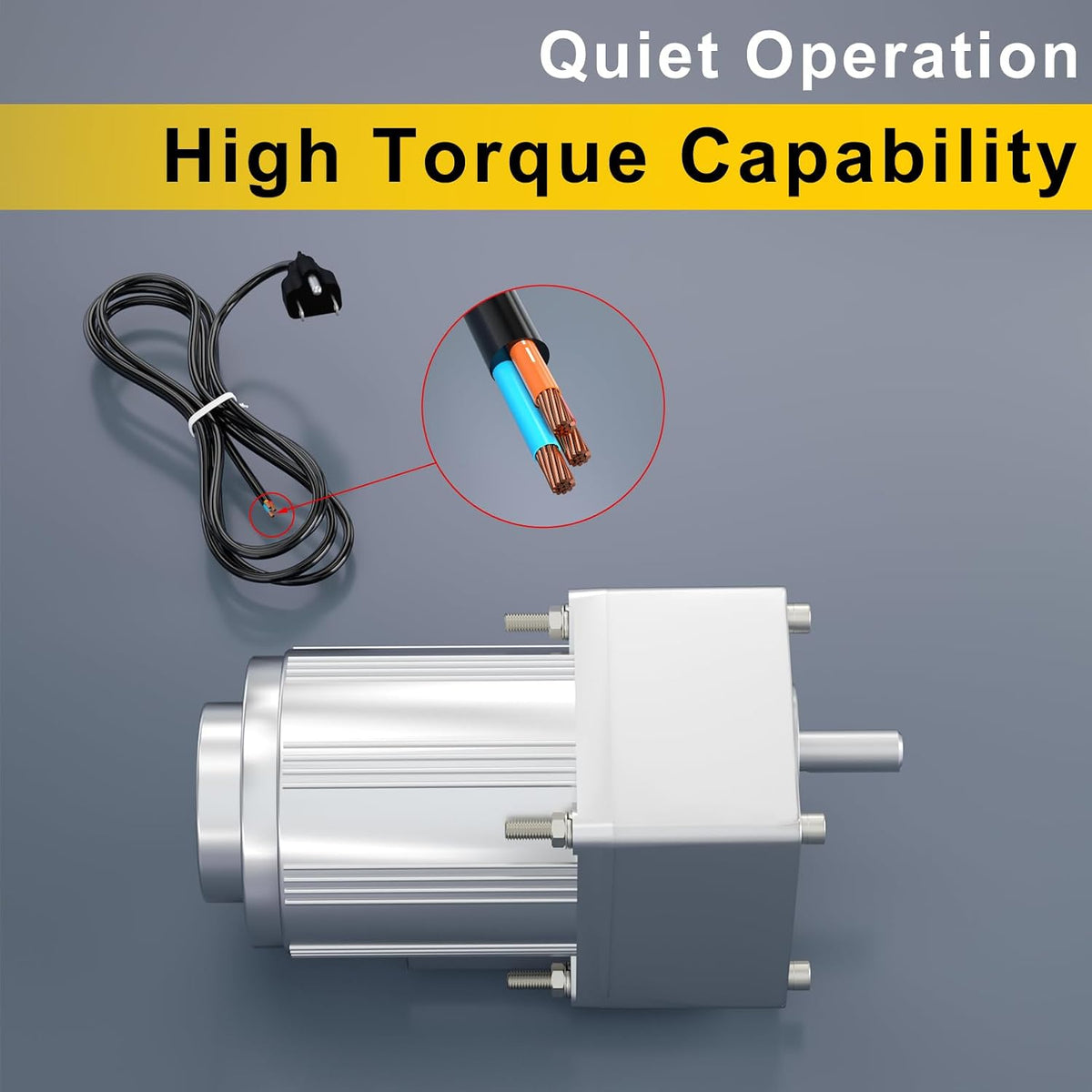 High Torque AC Motor with Gearbox (180K), 110V Reversible Electric Gear Motor Low Speed 7.5rpm & Variable Speed Control Kit for Printing Industry