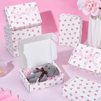 30pcs Bowknot Printed Gift Box White Cardboard Small Shipping Boxes 5.9x3.9x1.6 inch Mailer Boxes for Mother’s Day