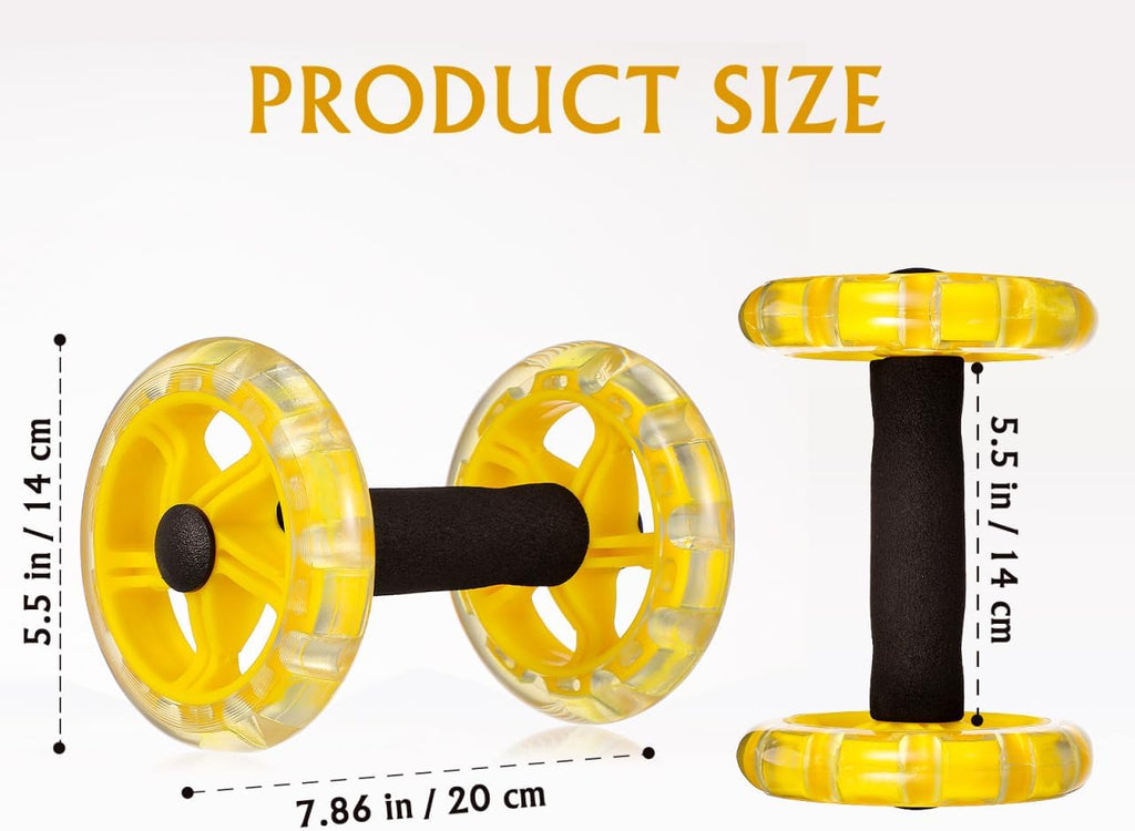 Dual Ab Roller Wheel Set for Core Workout, Portable Abdominal Exercise Equipment with Foam Grip for Home Gym